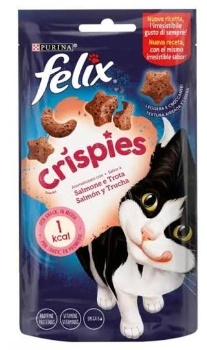 Felix crispies salmon & Trout cat dry treats