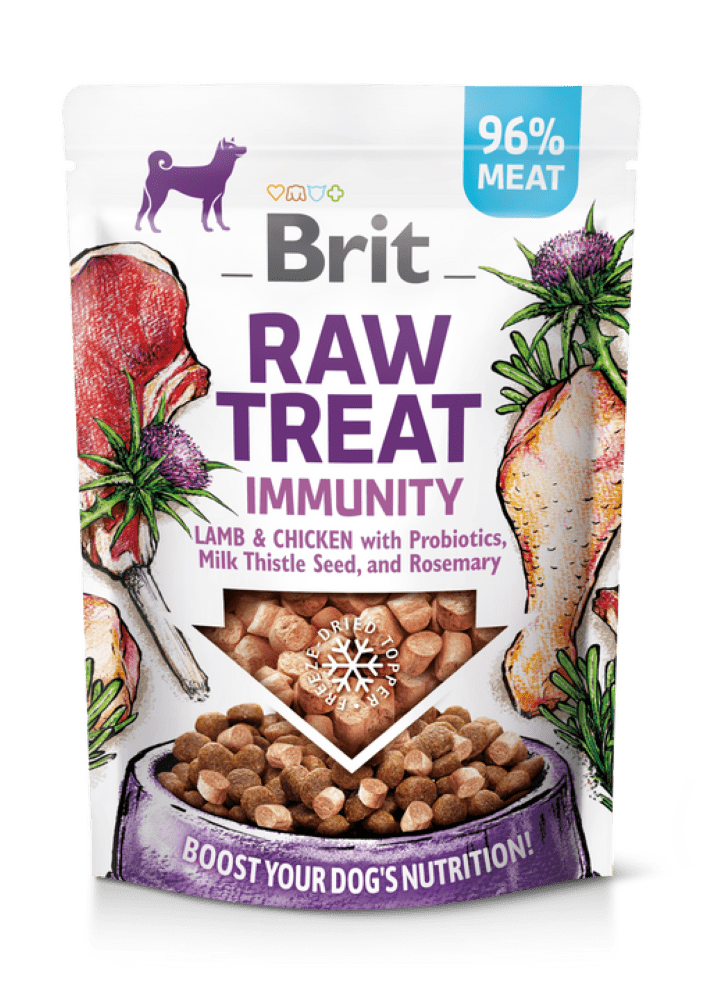 0787be8c9961a22dfdce9116a80a194f.png Brit Raw Treat Immunity. Freeze-dried treat and topper. Lamb & Chicken - Image 1
