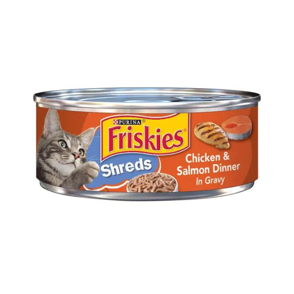 0dc71123dfb07dd4240972f4fc4baffd.png Friskies Shreds Chicken & Salmon Dinner In Gravy - Image 1