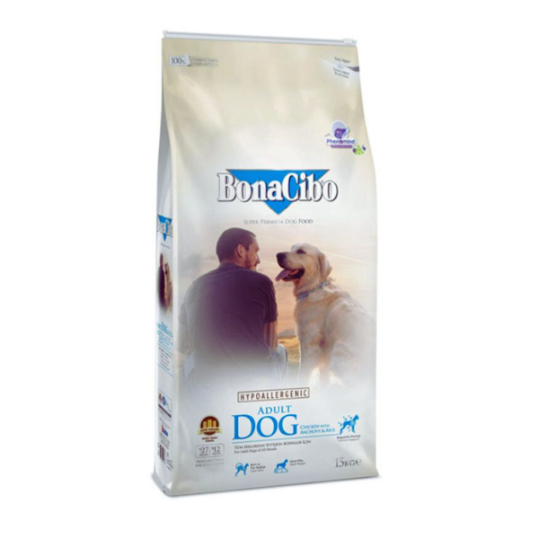 16cc441abfc506fbf4f1716ca4c96042.png Bonacibo Dog Chicken & Rice With Anchovy - Image 1