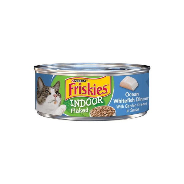 27b22c4b89a162298ecc606383bab43e.png Friskies Indoor Flaked Ocean Whitefish Dinner With Garden Greens In Sauce - Image 1