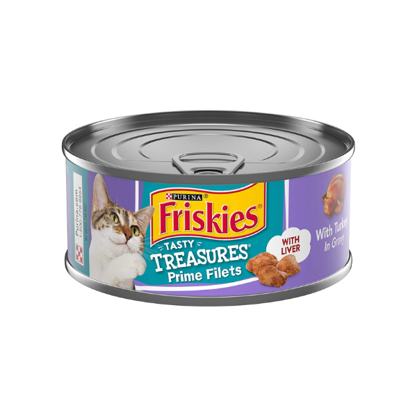 4778d6c596882234fae07c34c8b38f2c.png Friskies Tasty Treasures Prime FIlets With Turkey In Gravy - Image 1