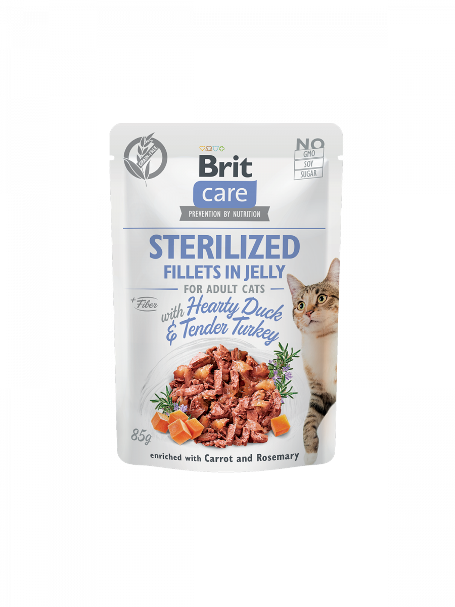 5ec3d7c54326c5d325076cd3c2dc4e59.png Brit Care Cat Pouch STERILIZED - Hearty Duck & Tender Turkey in Jelly - Image 1