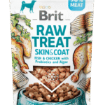 Brit Raw Treat Skin & Coat. Freeze-dried treat and topper. Fish & Chicken